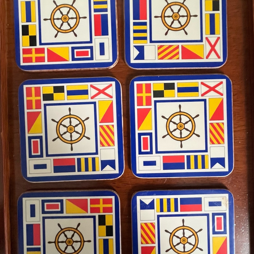Vintage Pimpernel Nautical Coaster Set